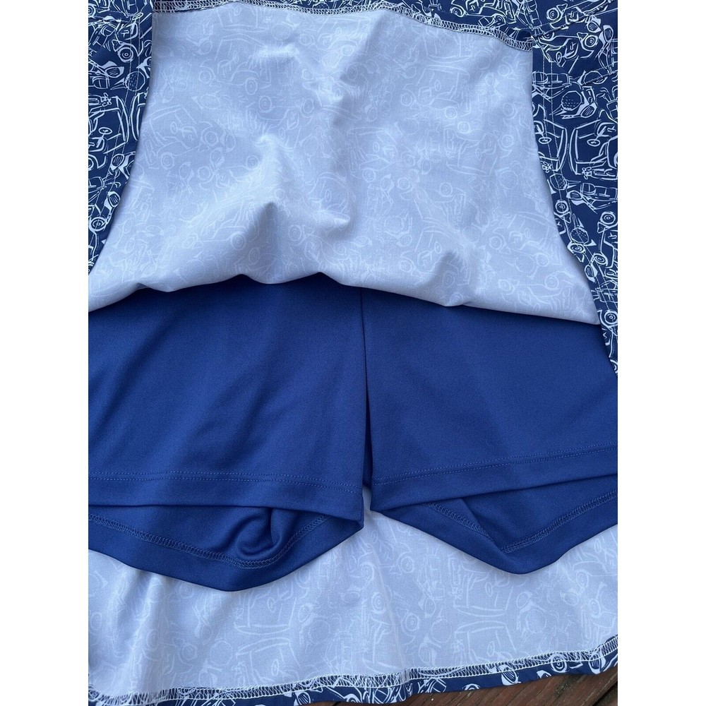 IZOD Golf Womens Skort Skirt Size 16 Blue and White Golf Cart Print - Picture 6 of 7
